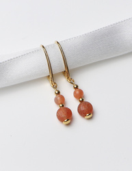 3 cm gold-plated, faceted hoop earrings