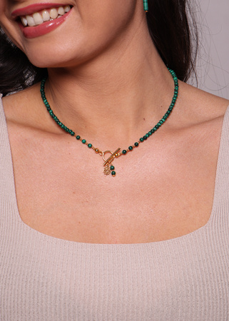 Naszyjnik malachit toggle z zawieszką