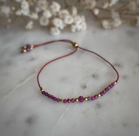 Bransoletka Kamień Urodzeniowy - Lipiec pozłacana