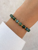 Bracelet on rubber band agate mossy with hematite - abundance, confidence, optimism