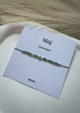 Bransoletka Kamień Urodzeniowy - Maj srebrna