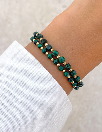 Bransoletki na gumce - malachit z hematytem
