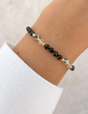 Talizman - czarny turmalin, jaspis dalmatyński, cytryn, hematyt - ochrona i dobrobyt