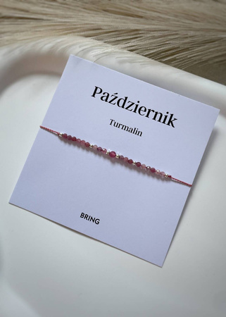 Bransoletka Kamień Urodzeniowy - Październik srebrna