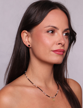 3 cm gold-plated, faceted hoop earrings