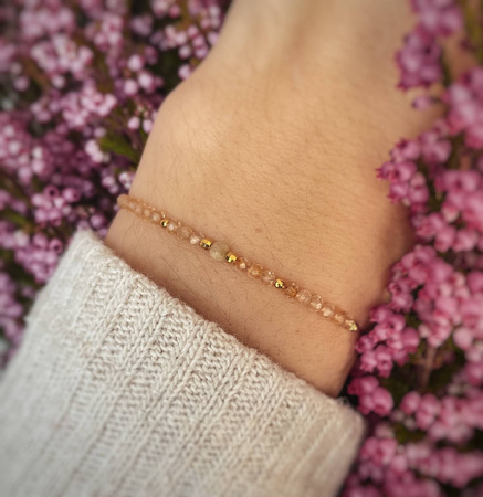 Bransoletka Kamień Urodzeniowy - Listopad pozłacana