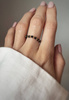 Elastic ring with natural obsidian stones