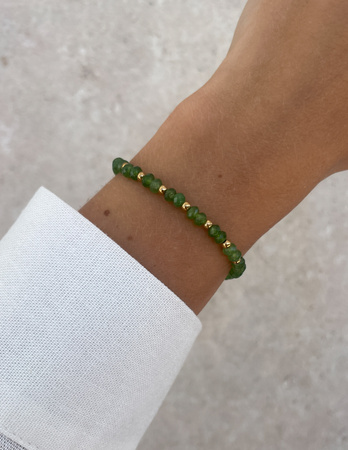 Bransoletka na gumce jadeit zielony - szczęście, pomyślność, spełnienie marzeń