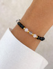 Bracelet on rubber band agate mossy with hematite - abundance, confidence, optimism