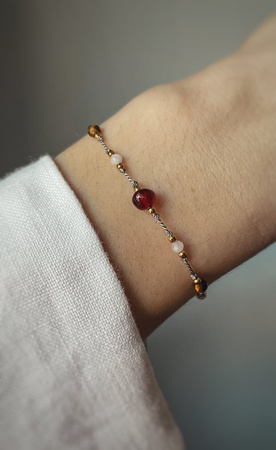 Bransoletka znak zodiaku Bliźnięta pozłacane kulki 