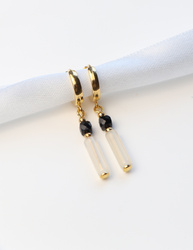3 cm gold-plated, faceted hoop earrings