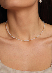 Necklace made of natural stones dendritic agate gold-plated toggle with a pendant