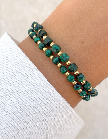 Bransoletki na gumce - malachit z hematytem
