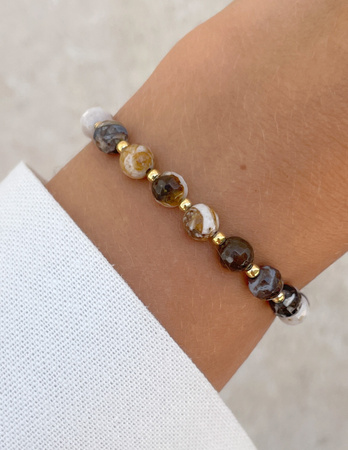 Bransoletka na gumce z jaspisu z hematytem - ochrona, witalność, relacje