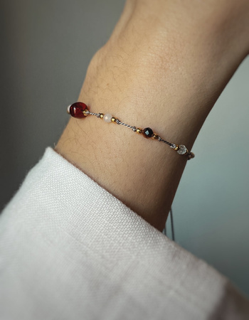 Bransoletka znak zodiaku Bliźnięta pozłacane kulki 