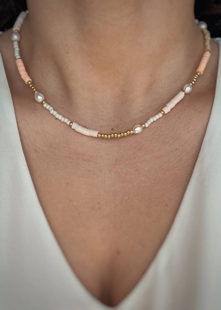 Naszyjnik Koraliki Katsuki i Perły Naturalne