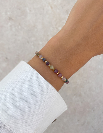 Bransoletka na gumce z mixu turmalinów z hematytem - ochrona, obfitość, witalność, relacje