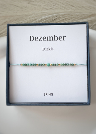 Bransoletka Kamień Urodzeniowy - Grudzień pozłacana