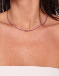 Naszyjnik choker z kamieni naturalnych ametyst