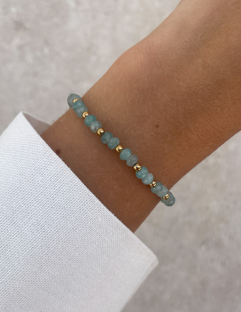 Bransoletka na gumce jadeit błękitny - szczęście, pomyślność, spełnienie marzeń