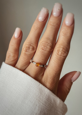 Pierścionek elastyczny znak zodiaku Bliźnięta srebrne