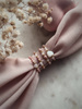 Elastic Ring Natural Stones Rose Quartz and Rhodochrosite