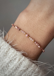 Bransoletka Kamienie Naturalne Kwarc Różowy i Rodochrozyt