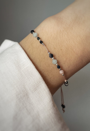 Bracelet zodiac sign Aquarius silver balls