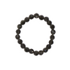 Elastic ring with natural obsidian stones