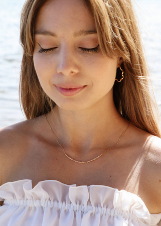 Naszyjnik srebro pozłacane i Cyrkonia Szampańska