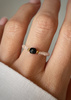 Pierścionek elastyczny czarny turmalin kryształ górski