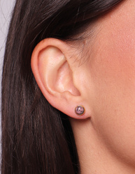 3 cm gold-plated, faceted hoop earrings