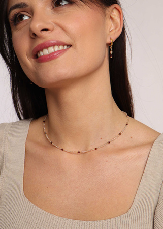 Naszyjnik Cyrkonia Szampańska i Granat