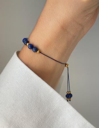 Bransoletka na nici z lapis lazuli - mądrość, komunikacja