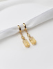 3 cm gold-plated, faceted hoop earrings