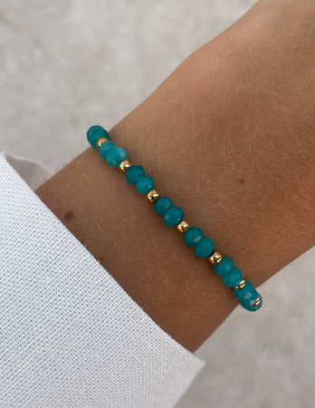 Bransoletka na gumce jadeit morski - szczęście, pomyślność, spełnienie marzeń