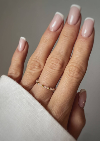 Pierścionek Elastyczny Kamienie Naturalne Kryształ Górski