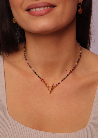 Naszyjnik Znak Zodiaku Lew Kamienie Naturalne Toggle