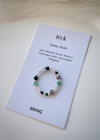 Pierścionek elastyczny znak zodiaku Byk srebrny