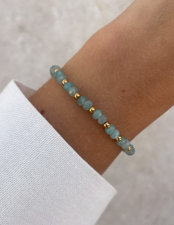 Bransoletka na gumce jadeit błękitny - szczęście, pomyślność, spełnienie marzeń