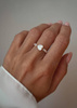 
Flexible Ring Natural Morganite Stones and Heart Gold-plated Silver