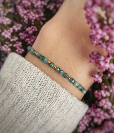 Bransoletka Kamień Urodzeniowy - Maj pozłacana