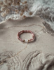 Elastic Ring Natural Stones Rose Quartz and Rhodochrosite