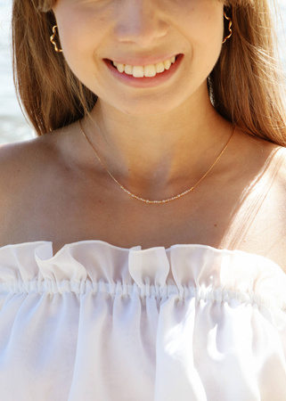 Naszyjnik srebro pozłacane i Cyrkonia Szampańska