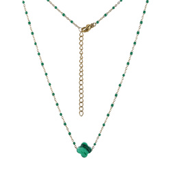 Necklace made of natural stones dendritic agate gold-plated toggle with a pendant