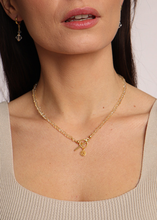 Naszyjnik z kamieni naturalnych Cytryn Toggle z zawieszką