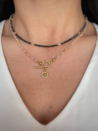 Zestaw Naszyjników - Choker Spinel+ Cyrkonia Szampańska