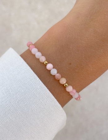 Bransoletka na gumce z opalu z hematytem - ochrona, optymizm, kreatywność