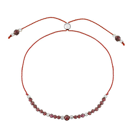 Bransoletka Kamień Urodzeniowy - Styczeń srebrna