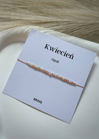 Bransoletka Kamień Urodzeniowy - Kwiecień srebrna